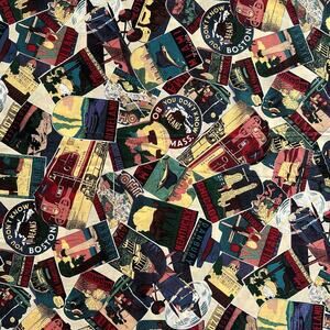 1 yd Hoffman Around The World Retro USA Travel Print Quilt Cotton Sew Fabric BTY